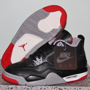 Nike Air Jordan 4 Retro GS Bred Reimagined 6Y 6.5Y Women 7.5 8 Black
